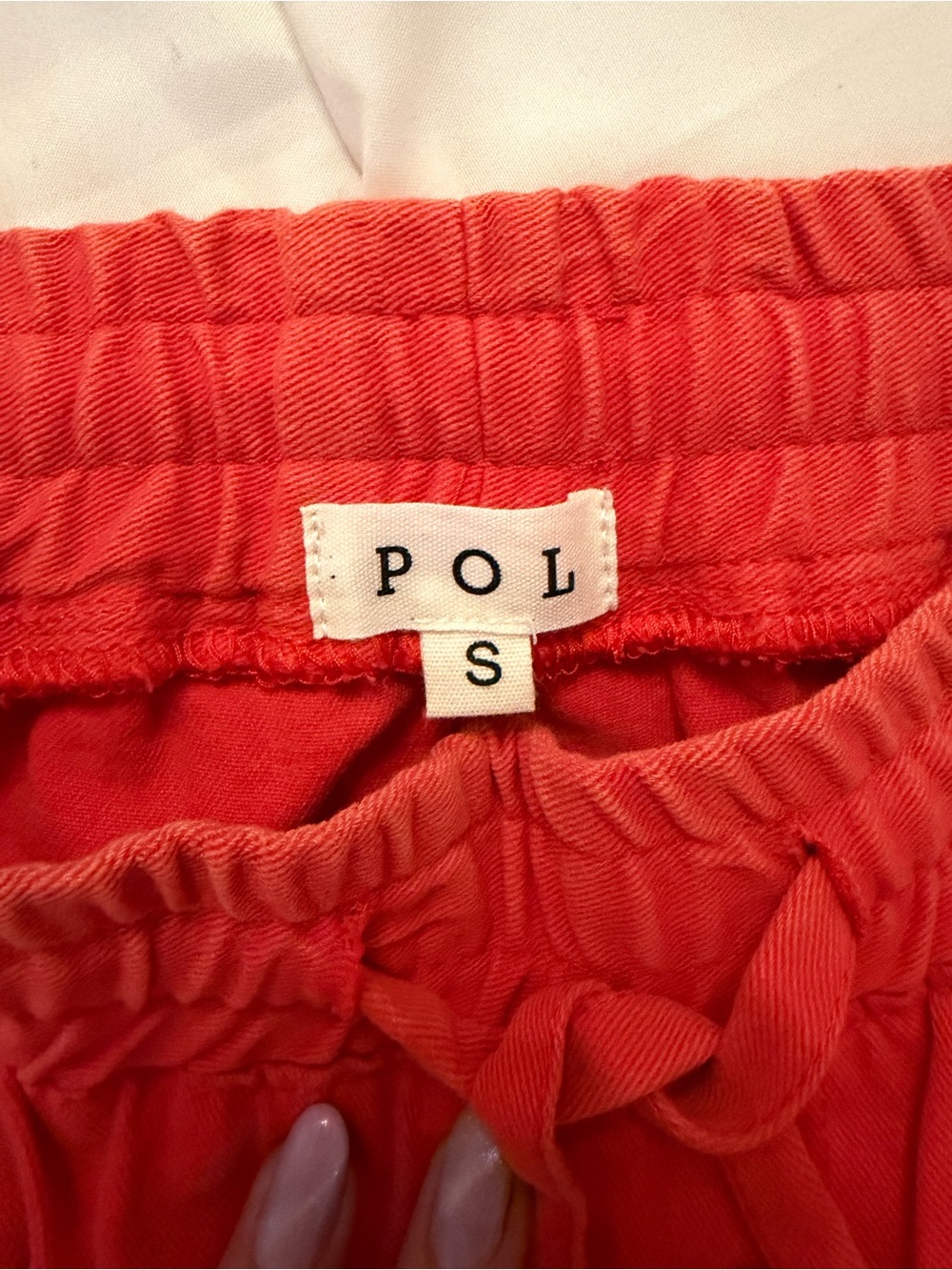 POL women’s Red Patchwork Jogger Pants - Picture 3 of 3